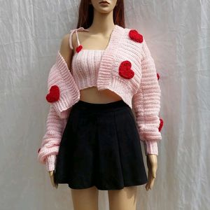 Crochet Herzen Cardigan Set XS/S