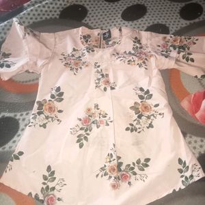 Flower Print Top For Girls