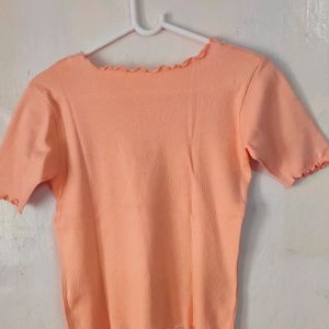 Baby Peach Ribbed Crop Top