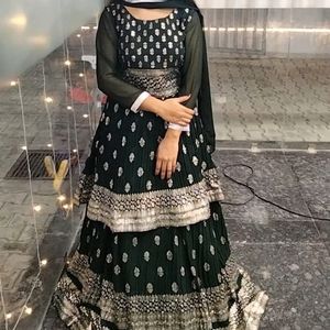 Lehnga With Beautiful Short Frock