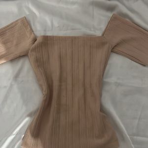 Square nude imported top