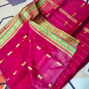 Bandhani Print Maroon Saree