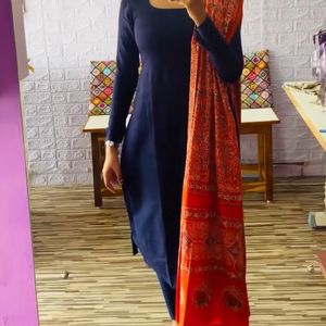 Pure handloom Navy blue kurti