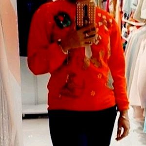 BEAUTIFUL RED COLOUR WOOL SWEATER FOR GIRLS