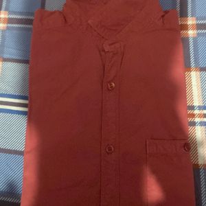 Mast & harbour Pink solid shirt Size-S