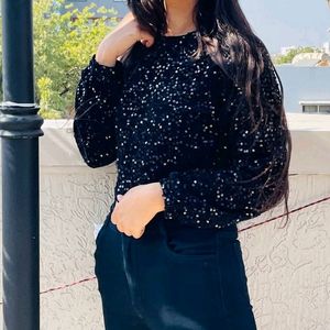 Sequin Blouson Top