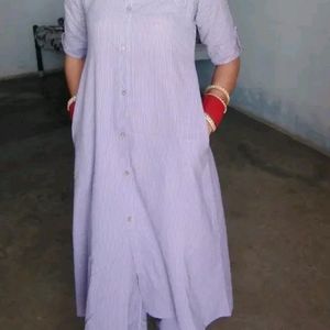 Beautiful Cotton Kurta Set With Side Pock