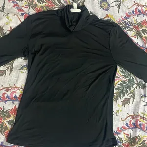 Turtle Neck Black Hot Basic Top Fitted