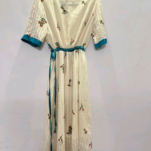 Off White Chinese Thrifted Middie Dress