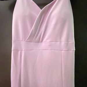 Fishtail Slit Padded Pink Dress