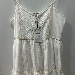 Zara White Dress With All Tags