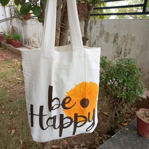 Be Happy Sunflower Tote Bag