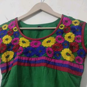 Floral Embroidered Beautiful Short Kurti