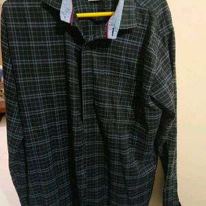 Dark Grey Formal Check Shirt