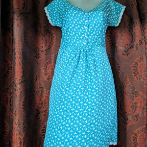 BLUE BIRD PRINT DRESS