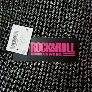 Rock and Roll Cowgirl Metallic Cable Knit Sweater