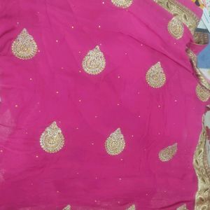 Heavy Work Pure Chiffon Saree With Beautiful Wor