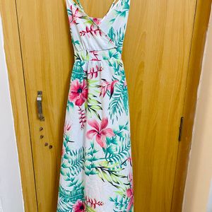 Urbanic White Floral Adjustable Strap Maxi Dress