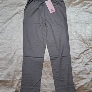 Libas Solid Grey Trouser Pant