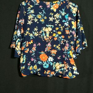 Navy Floral Printed Top (Women's)