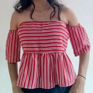 Stripes Off Shoulder Top By Missa More Clothing 😍