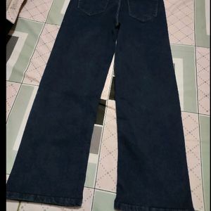 Dark Blue Straight Jeans For Women Girls