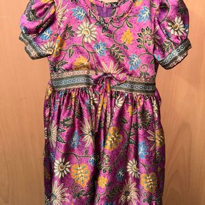 Pink Purple Flower Frock