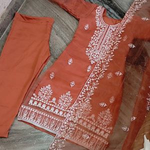 New Stitched Pakistani Suit (Organza Fabric)