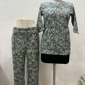 Printed Co - ord Set (100 %cotton)