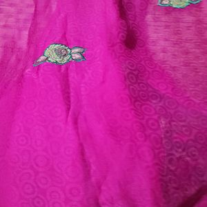 Pink Jeorjet Saree