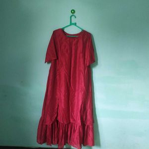 Red Anarkali Xl Size