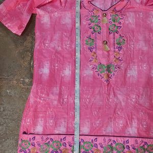 Cotton Embroidered Short Kurti