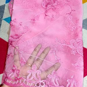 Soft Net (nylon) Pink Dupatta