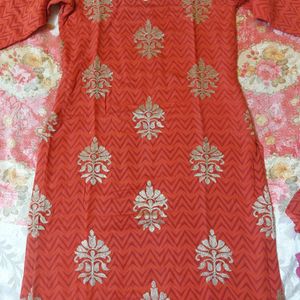 WOMEN COTTON SILK STRAIGHT KURTA SET