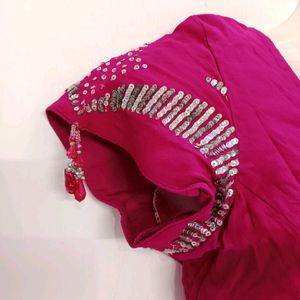 Zari Hand Embrowdari Saree