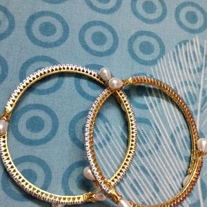 Pearl Diamond Studded Bangles