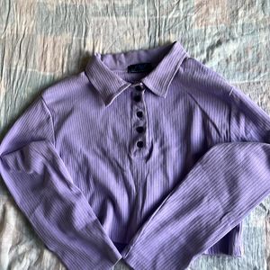 lavender crop full sleeves top