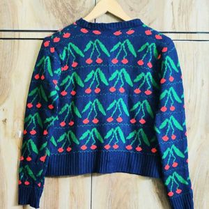 Dark Blue & Green Cardigan Size-36-38