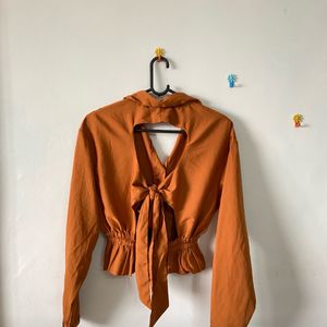 Backless Paplum Shirt Top