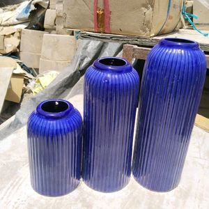 Blue Striped Vase