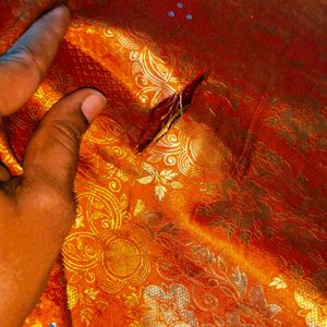 Orange Colour Pure Kanchipattu Saree