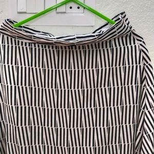 White Black Striped Long Skirt