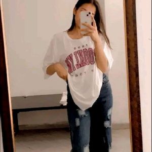 White Oversized Tshirt For Women