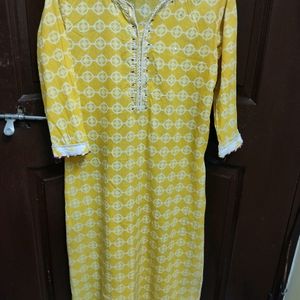 Yello White Kurta Set