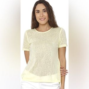 Vero ModaWomens Round Neck Cutout Back SelfPrinted