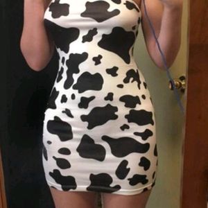 Cow Print Dress