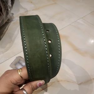 Green Woodland Leather Belt