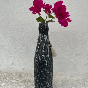 Texture Painted “Black Beauty” Flower Vase