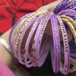 Combo Or Two Bangles Purple Coloured