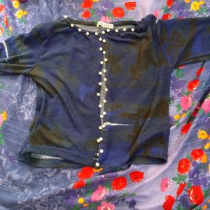 Women's Short Jacket With Pearl